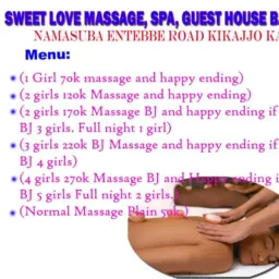 SWEET LOVE MASSAGE NAMASUBA KIKAJO KABILA STAGE 70K 120K 170K 220K 270K SPA BAR GUEST BOUTIQUE FOOD